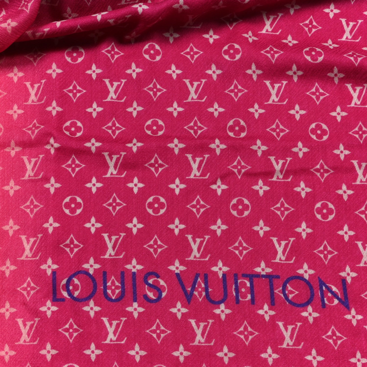 Louis Vuitton Wool Monogram Telling Stole Red