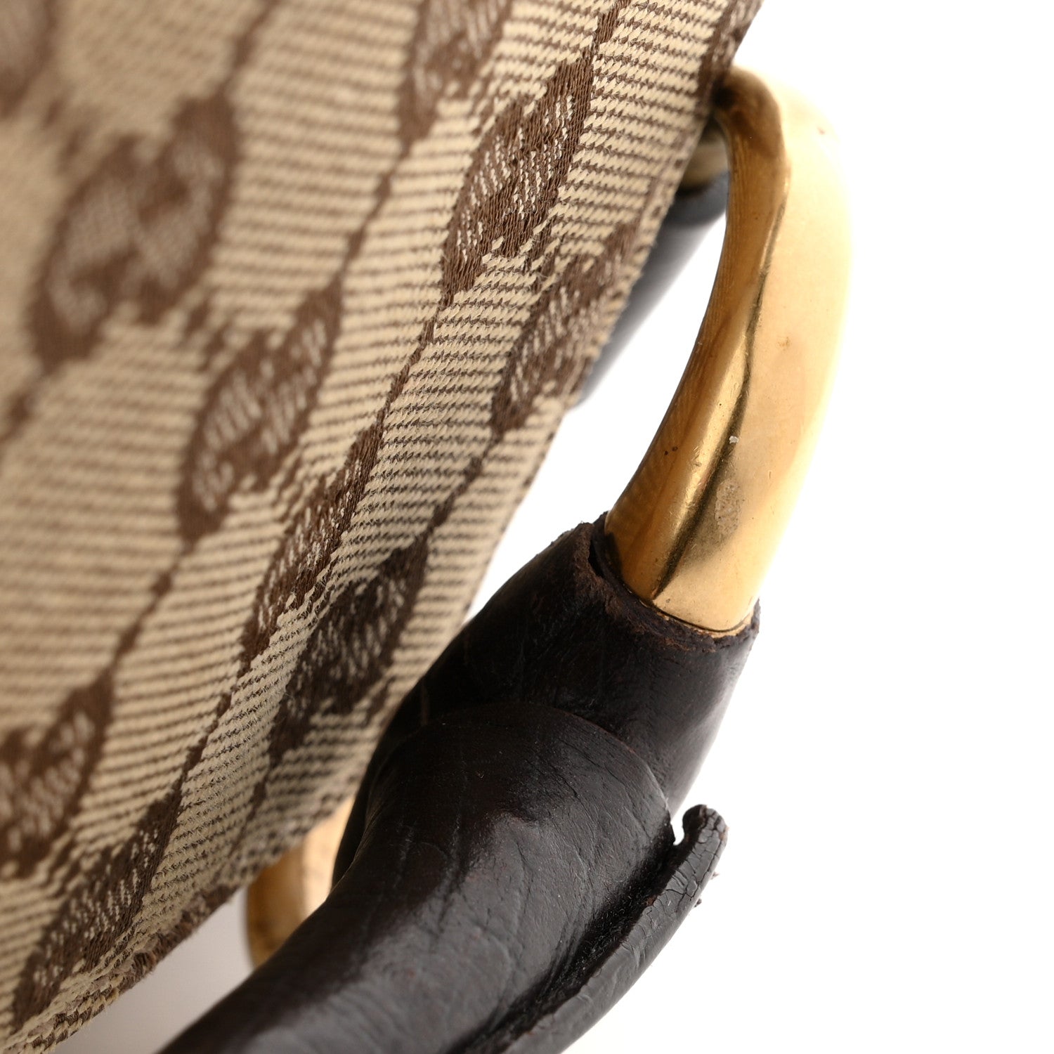 Gucci Monogram Horsebit Clutch Dark Brown