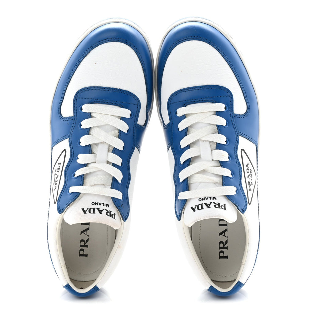 Prada Vitello Sport Spazzolato Rois Triangle Logo Downtown Low Top 30mm Sneakers 9.5