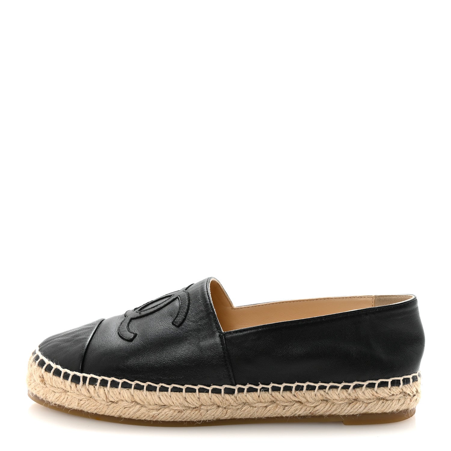 Lambskin CC Espadrilles 38 Black