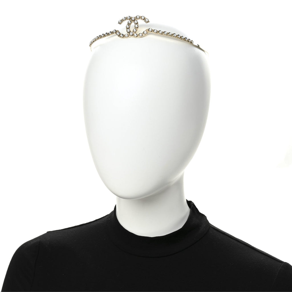Metal Crystal CC Headband Light Gold