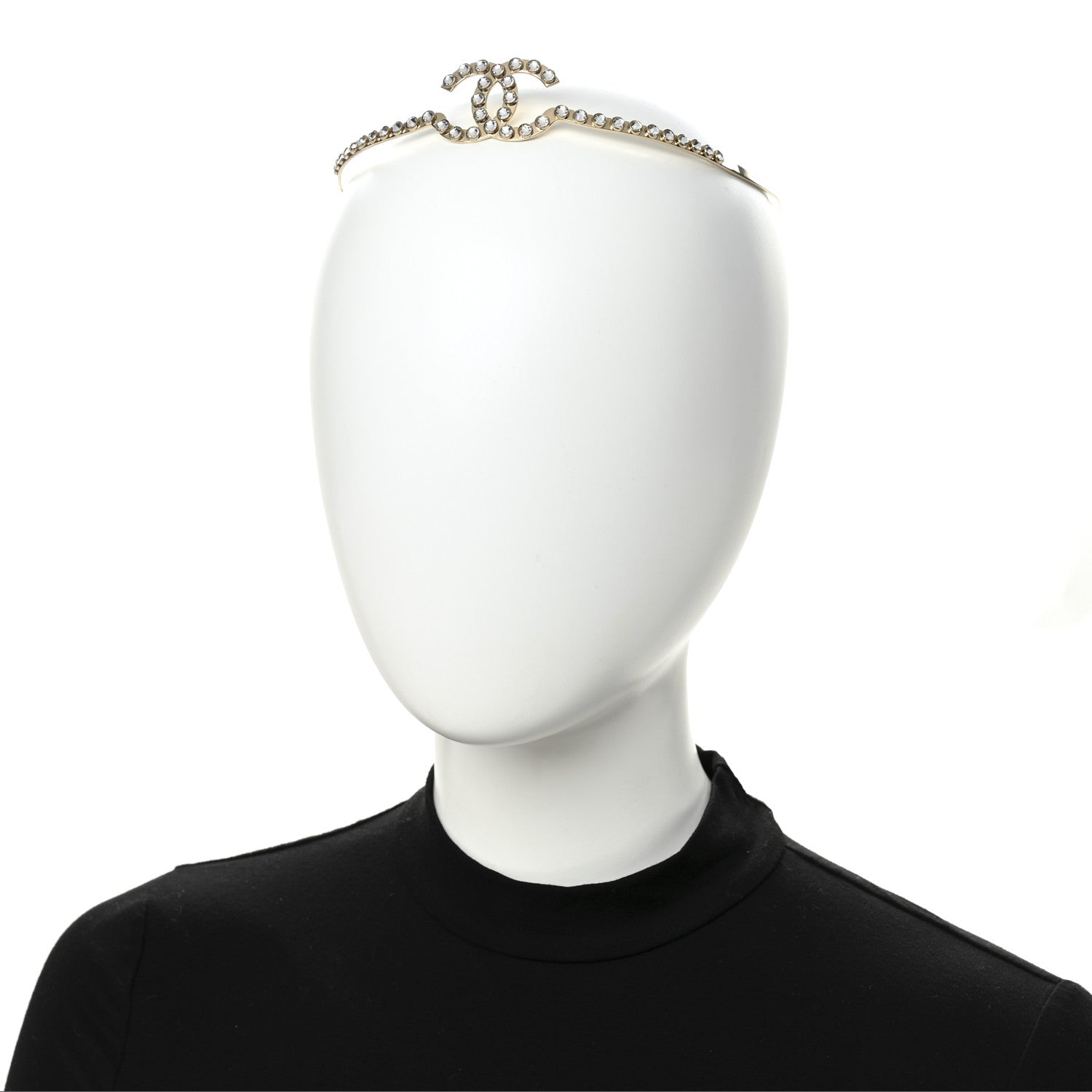 Metal Crystal CC Headband Light Gold