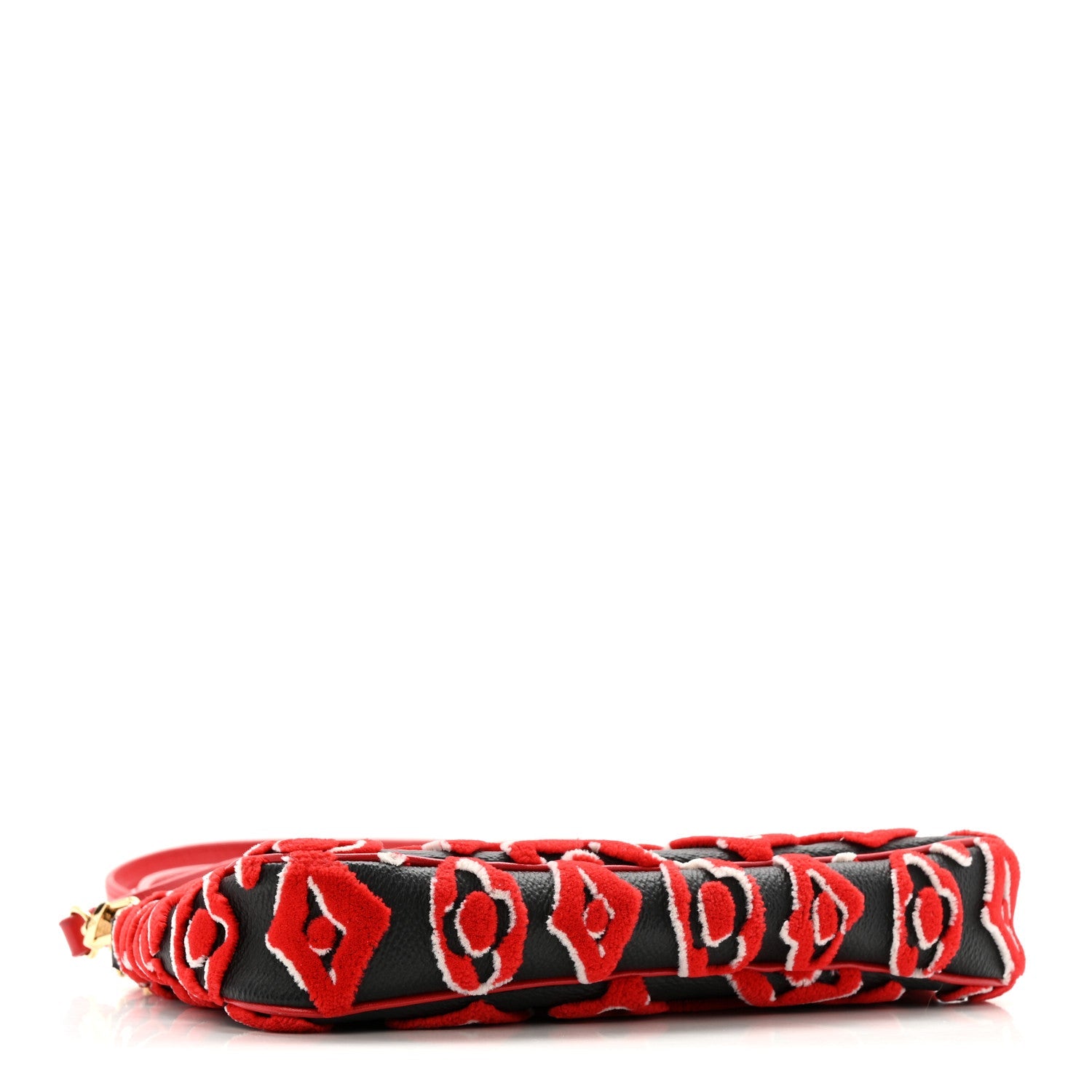 Louis Vuitton X UF Tufted Monogram Pochette Accessories Black Red