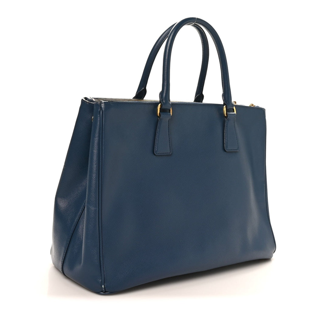 Prada Saffiano Large Galleria Double Zip Tote Bluette