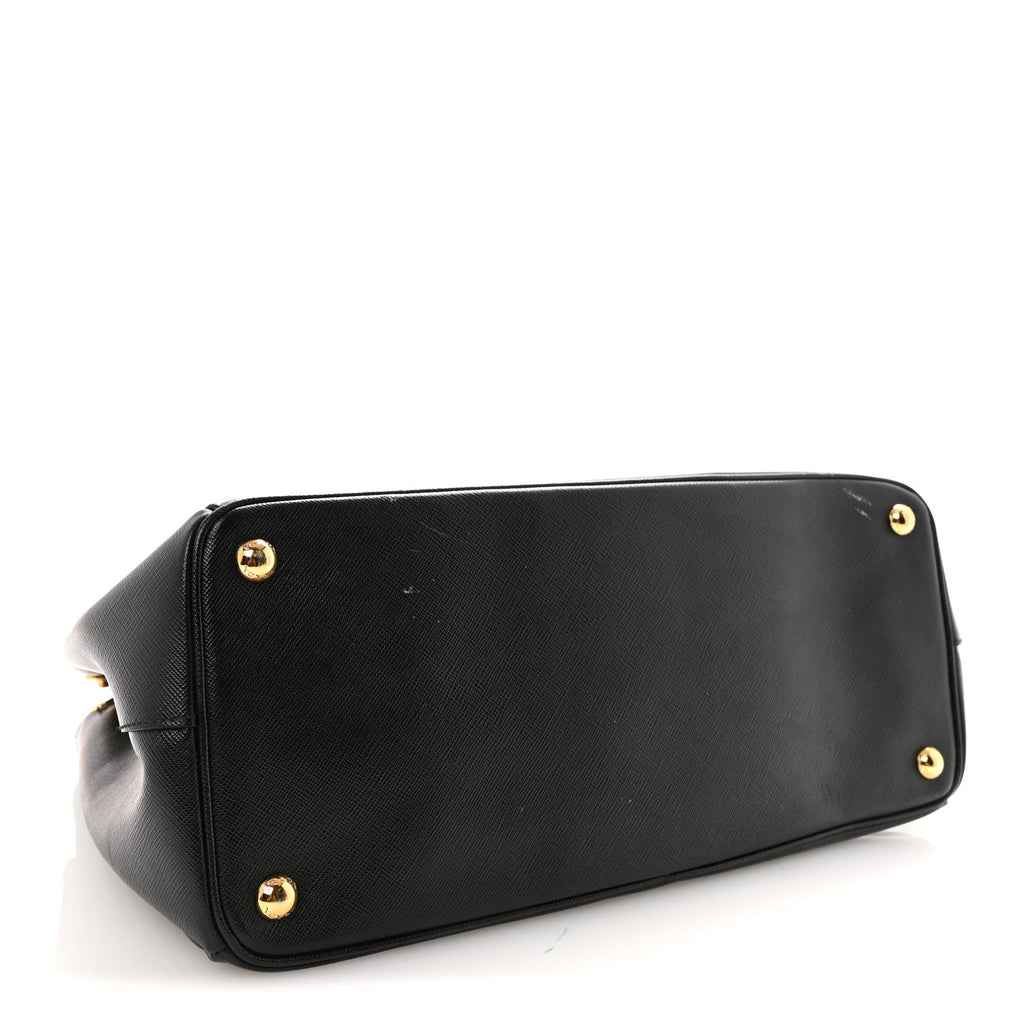 Prada Saffiano Lux Medium Galleria Double Zip Tote Black