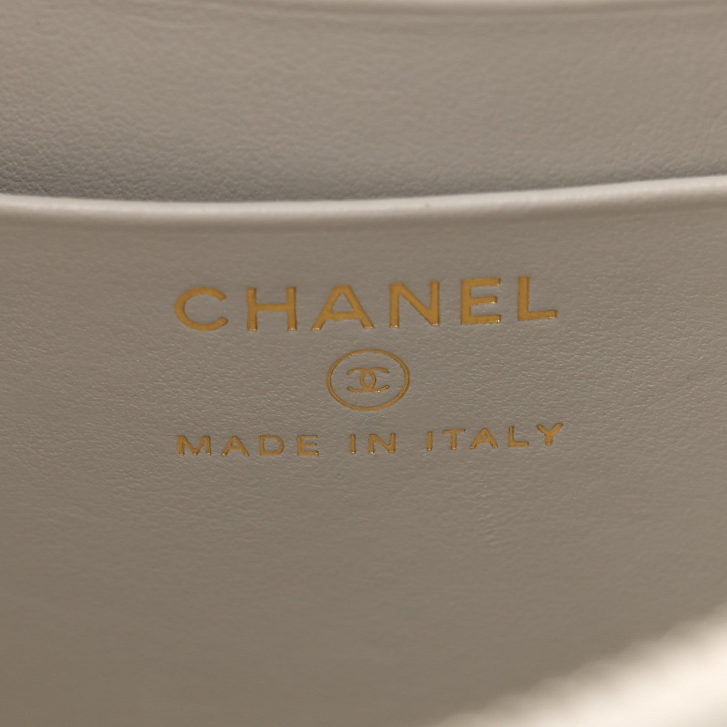 Chanel Caviar Quilted Classic Clutch With Chain Light Grey