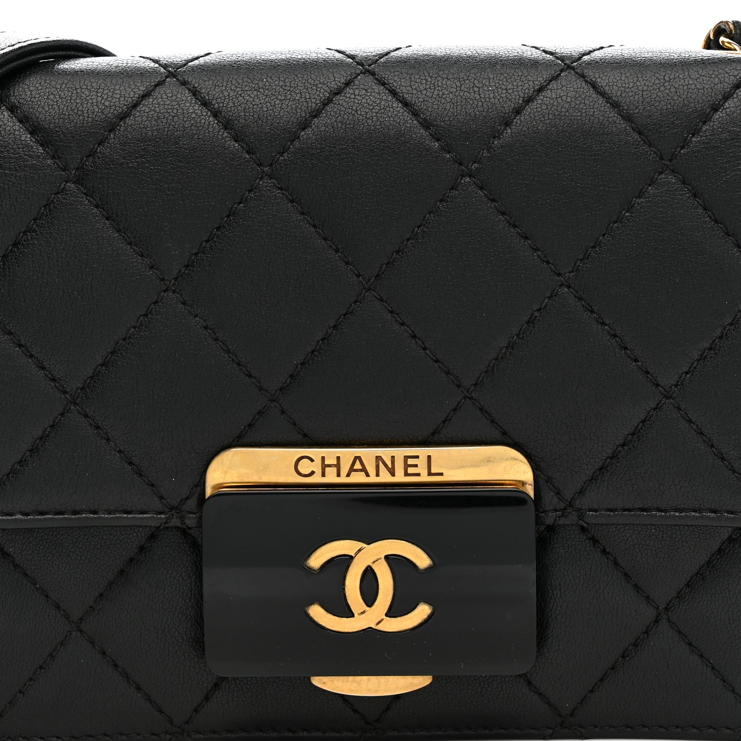 Chanel Sheepskin Quilted Mini Beauty Lock Flap Black