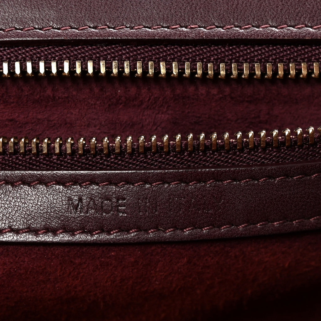 Christian Dior Lambskin Studded Medium Diorama Flap Bag Burgundy