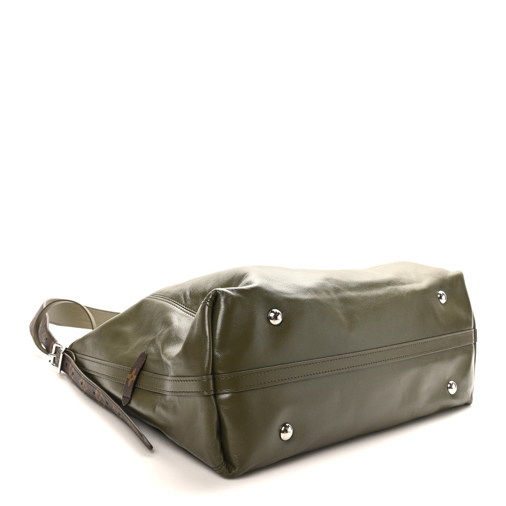 Louis Vuitton Lambskin CarryAll Vibe MM Dark Kaki