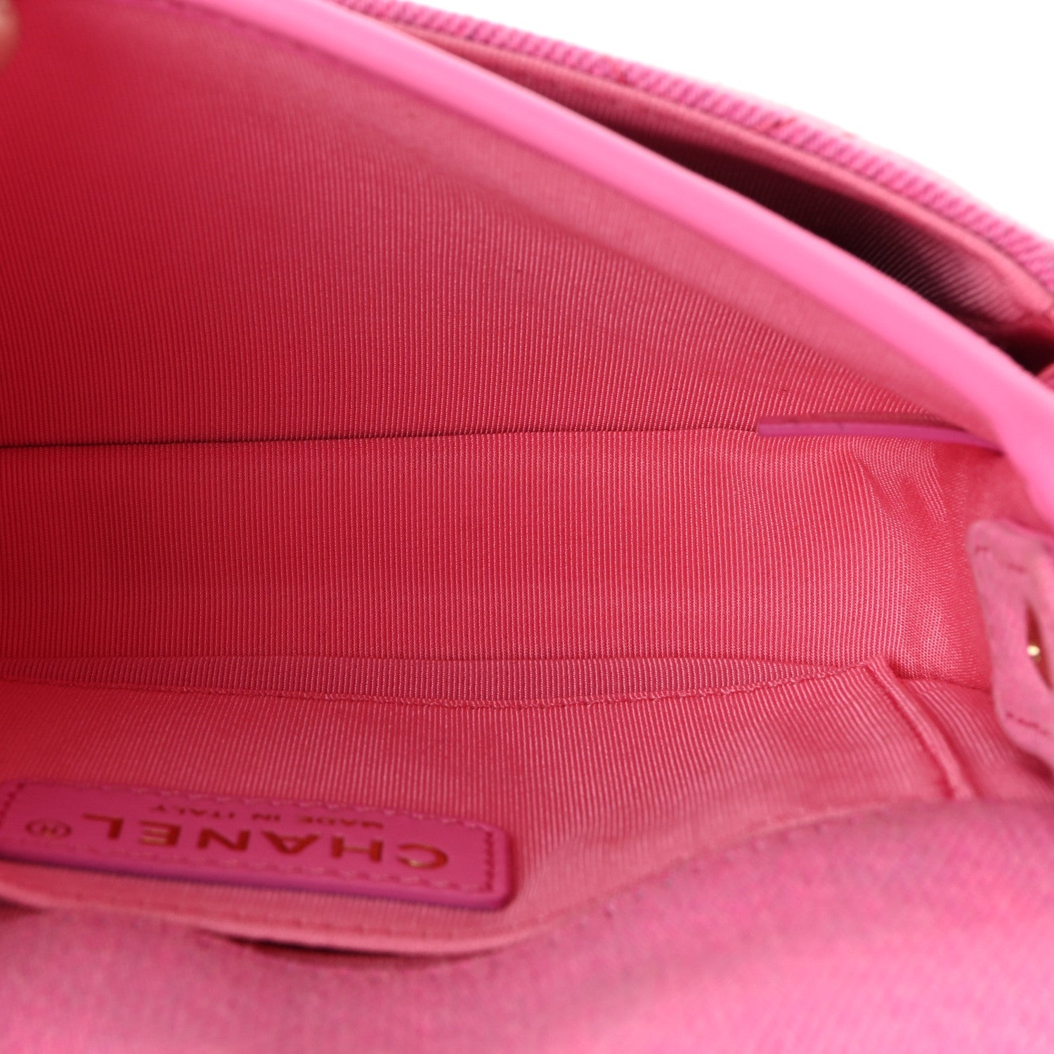 Chanel Denim Quilted Mini Messenger Flap Neon Pink