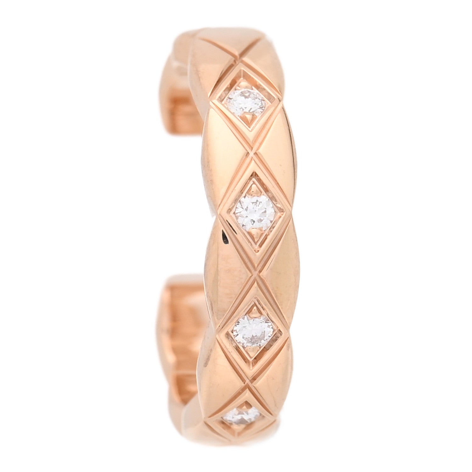 18K Beige Gold DIamond Coco Crush Single Ear Cuff Earring