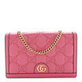 Gucci Calfskin GG Matelasse Chain Wallet Rhodamine Pink