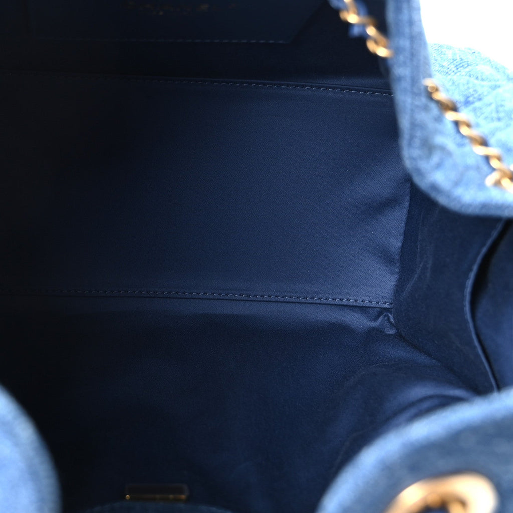 Chanel Washed Denim Quilted Small Chanel 25 Handbag Blue