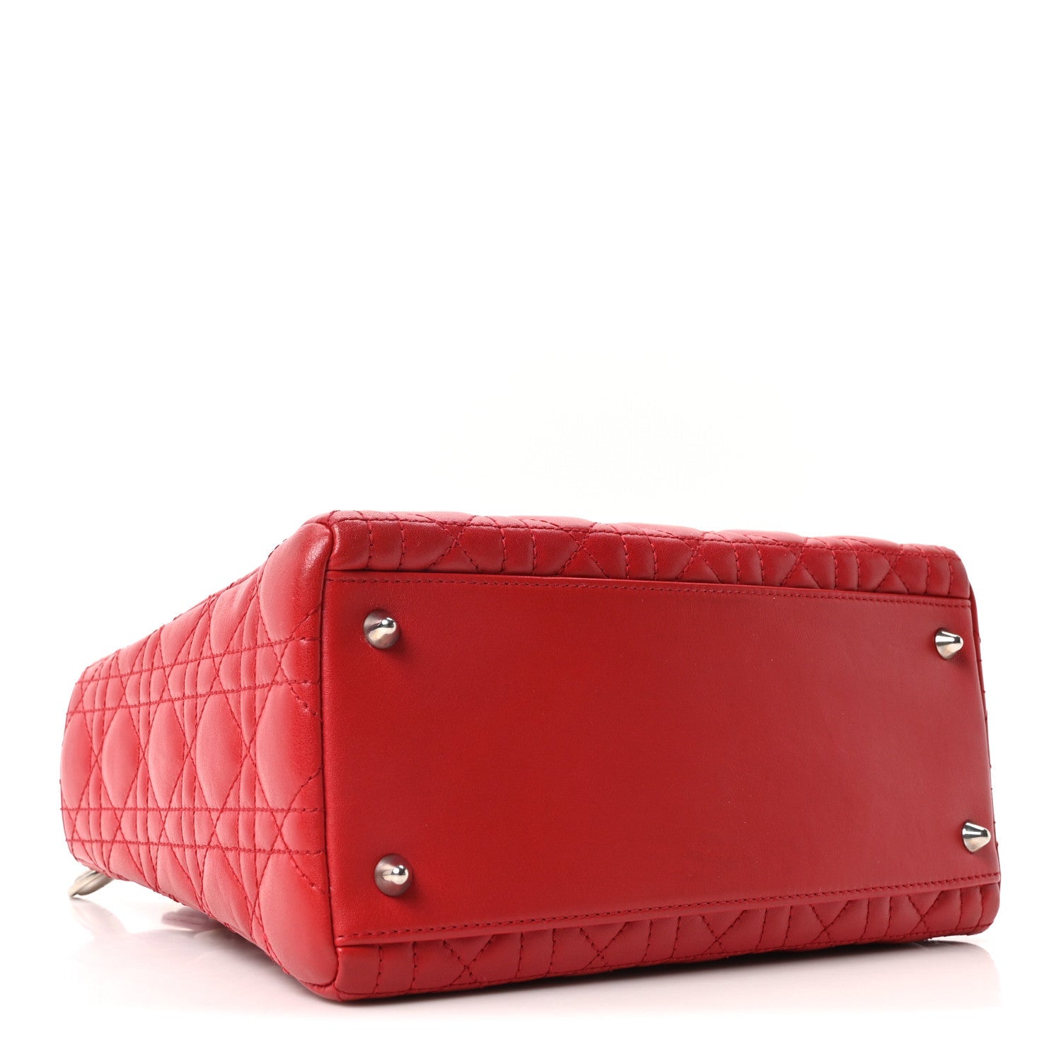 Christian Dior Lambskin Cannage Medium Lady Dior Red