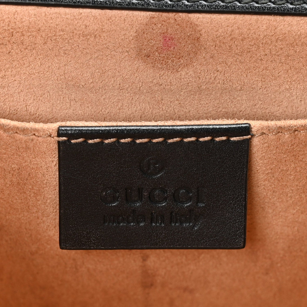 Gucci Calfskin GG Supreme Monogram Small Padlock Shoulder Bag Black Gold
