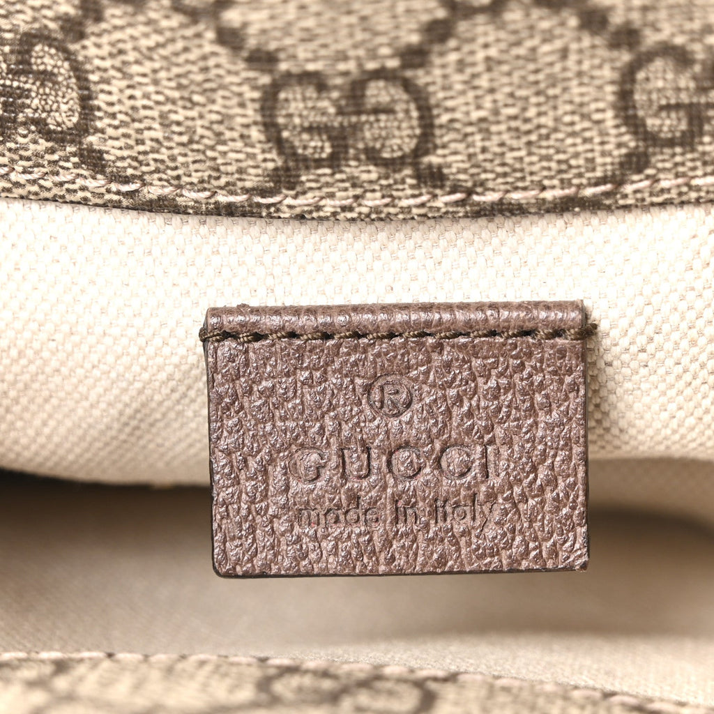 Gucci GG Supreme Monogram Web Small Neo Vintage Double Flap Messenger Bag Beige New Acero