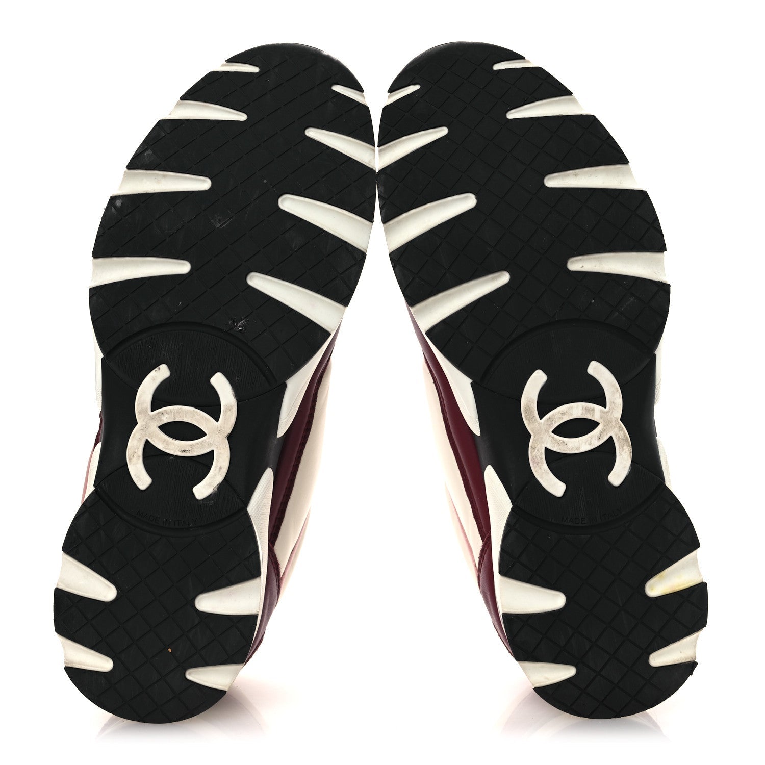 Calfskin CC Sneakers 38.5 Light Burgundy White Pink