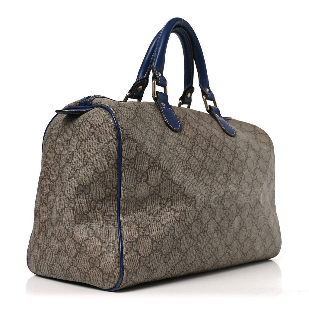 Gucci GG Plus Monogram Medium Boston USA Flag Unicef Duffle Blue