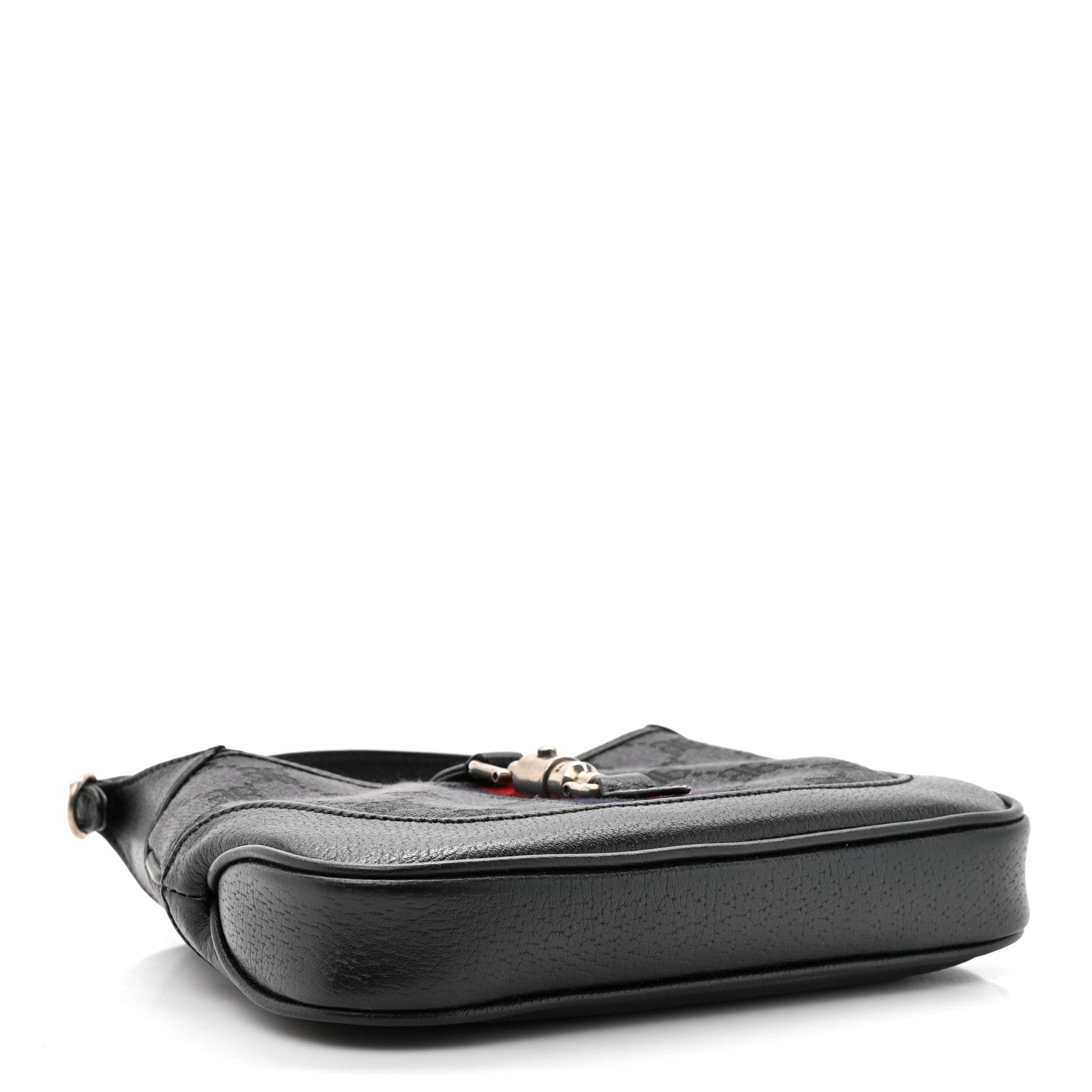 Gucci X BALENCIAGA BB Monogram Calfskin Web Mini Jackie 1961 Hobo Black