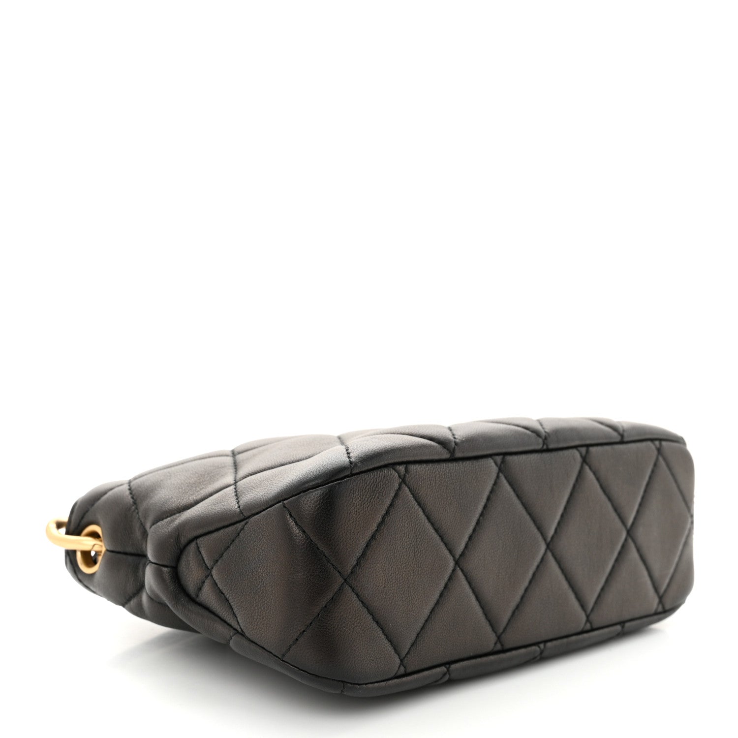 Chanel Lambskin Quilted Small CC Chain Hobo Black