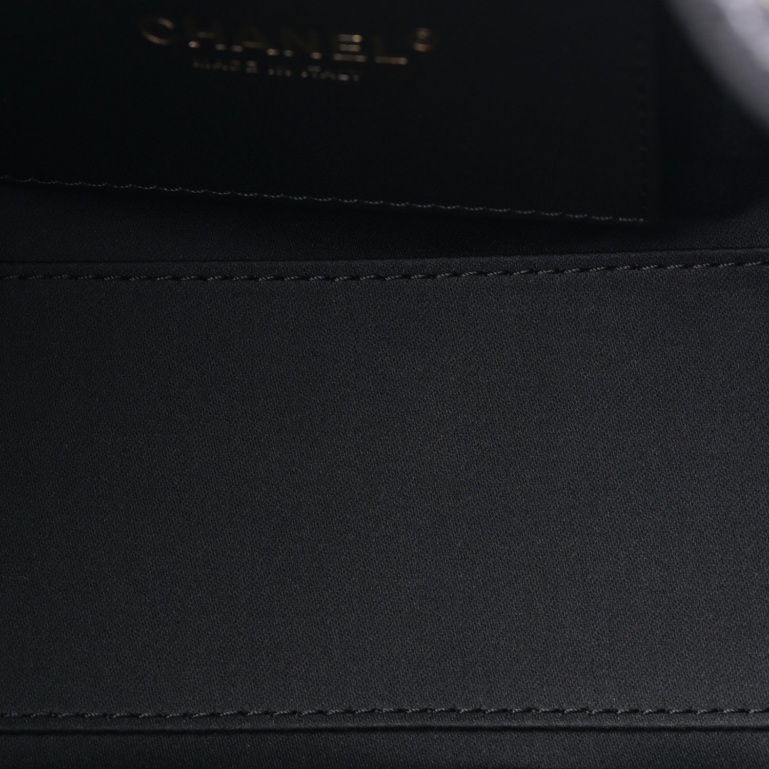 Chanel Washed Denim Quilted Mini Chanel 25 Handbag Black
