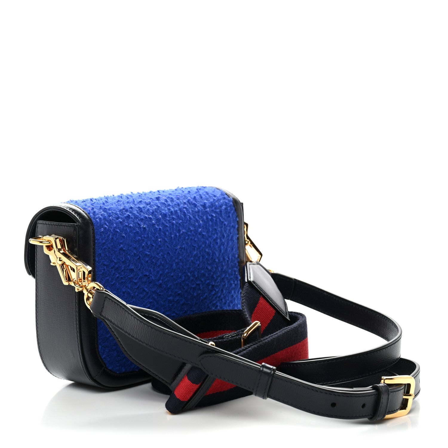 Gucci Casy Wool Azalea Calfskin Mini Horsebit 1955 Shoulder Bag Blue China