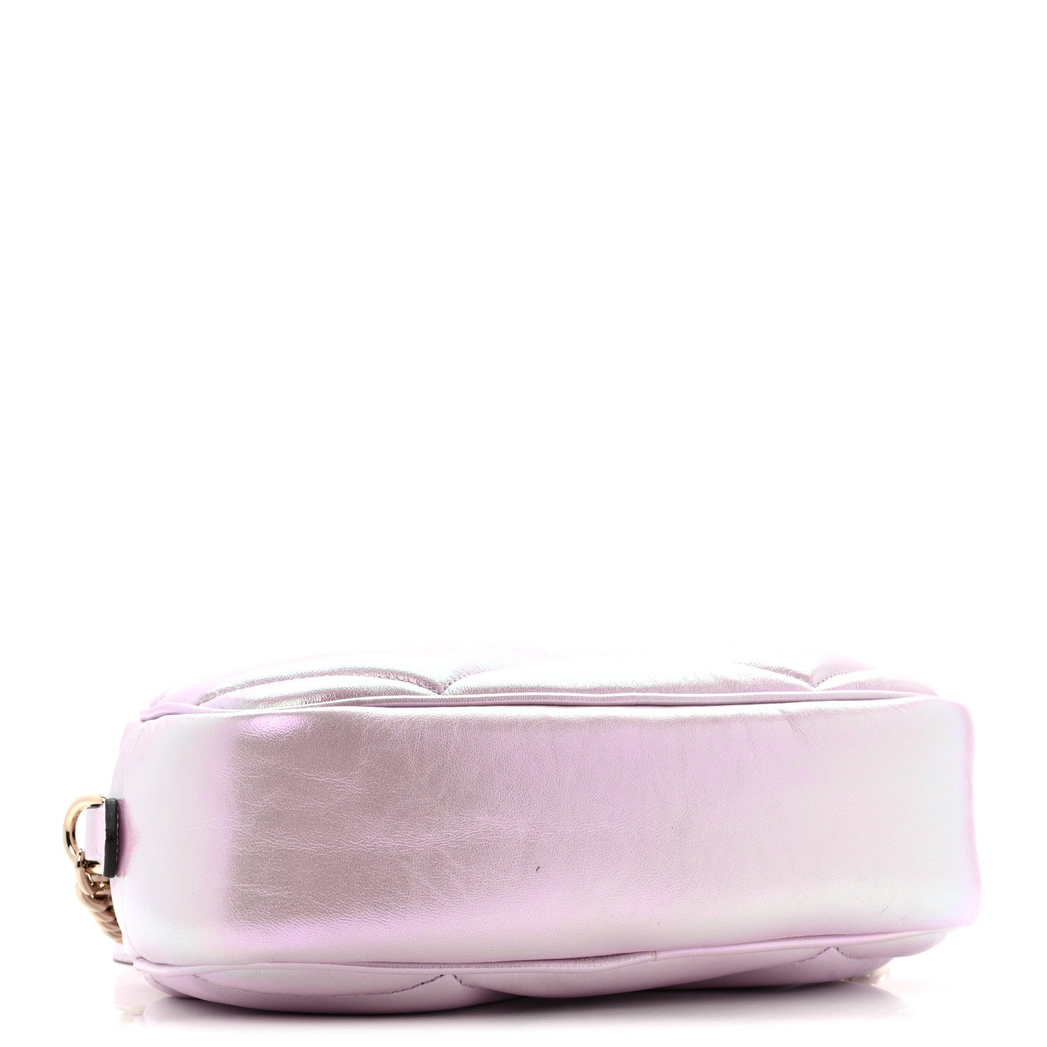 Gucci Iridescent Nappa Chevron Matelasse Small GG Marmont Chain Shoulder Bag Iridescent Escape Pink