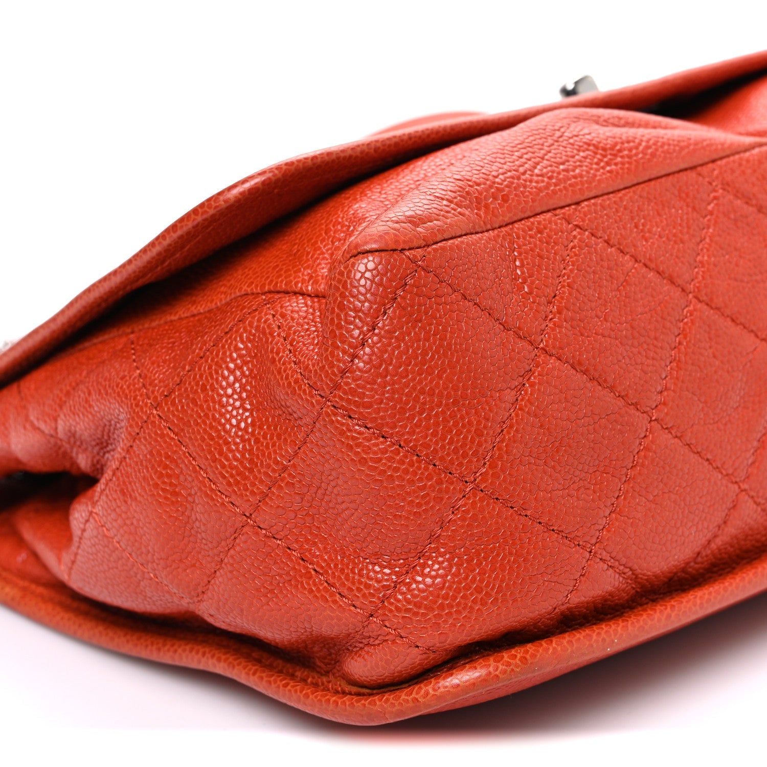 Chanel Grained Calfskin Large Natural Beauty Flap Orange