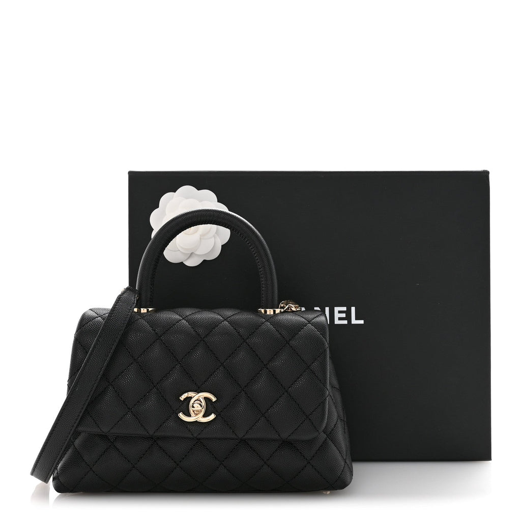 Chanel Caviar Quilted Mini Coco Handle Flap Black