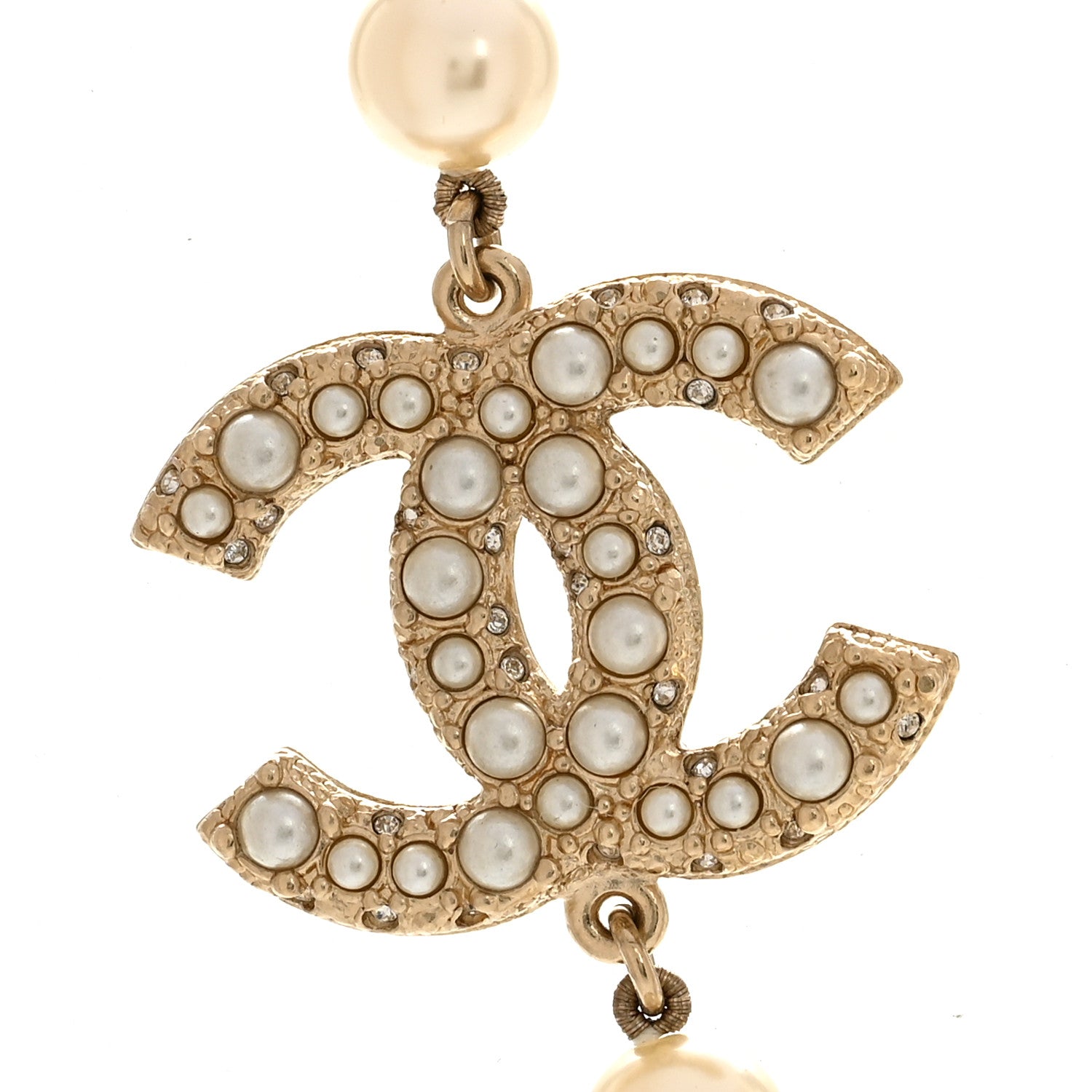 Pearl CC 100th Anniversary Necklace Light Gold