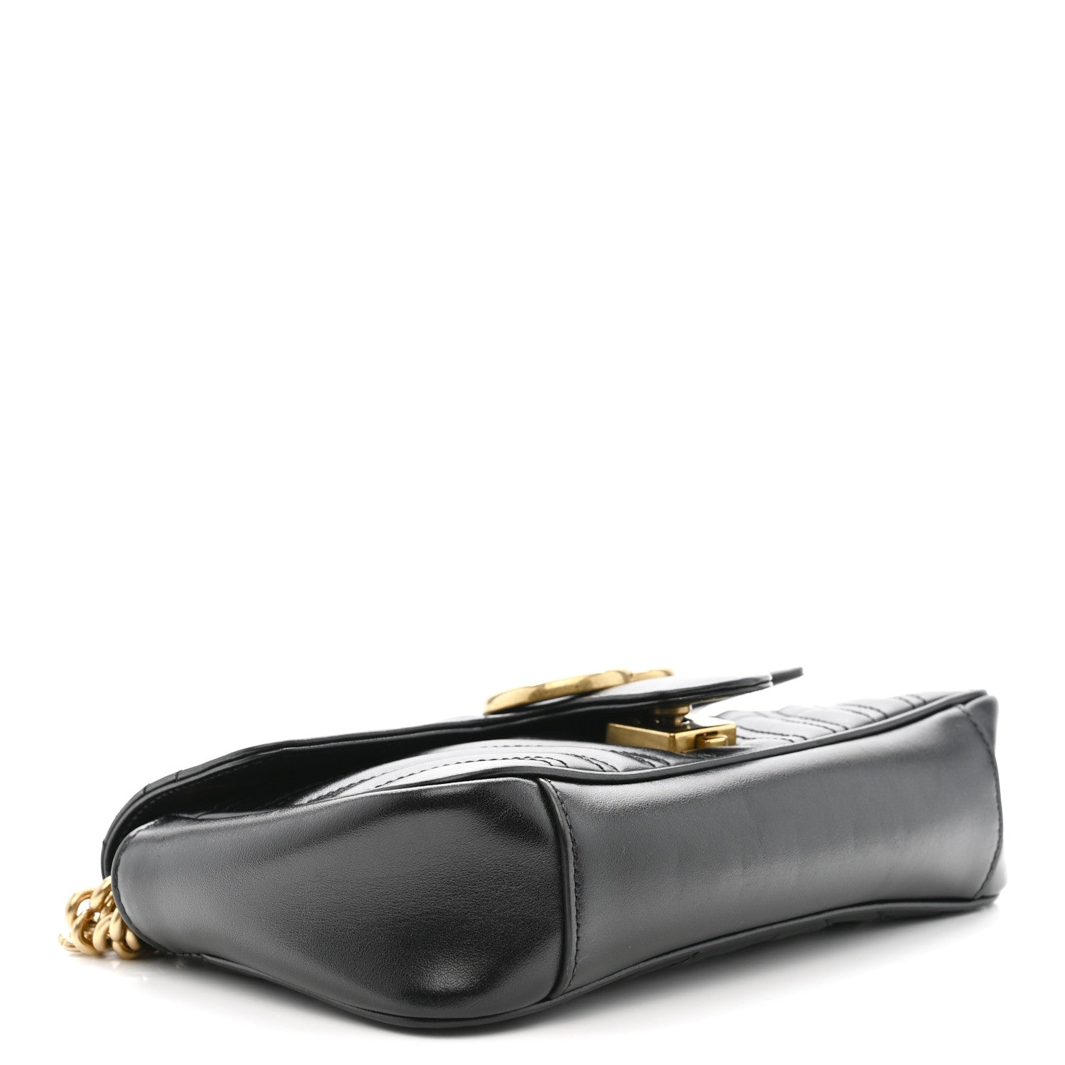 Gucci Calfskin Matelasse Mini GG Marmont Shoulder Bag Black