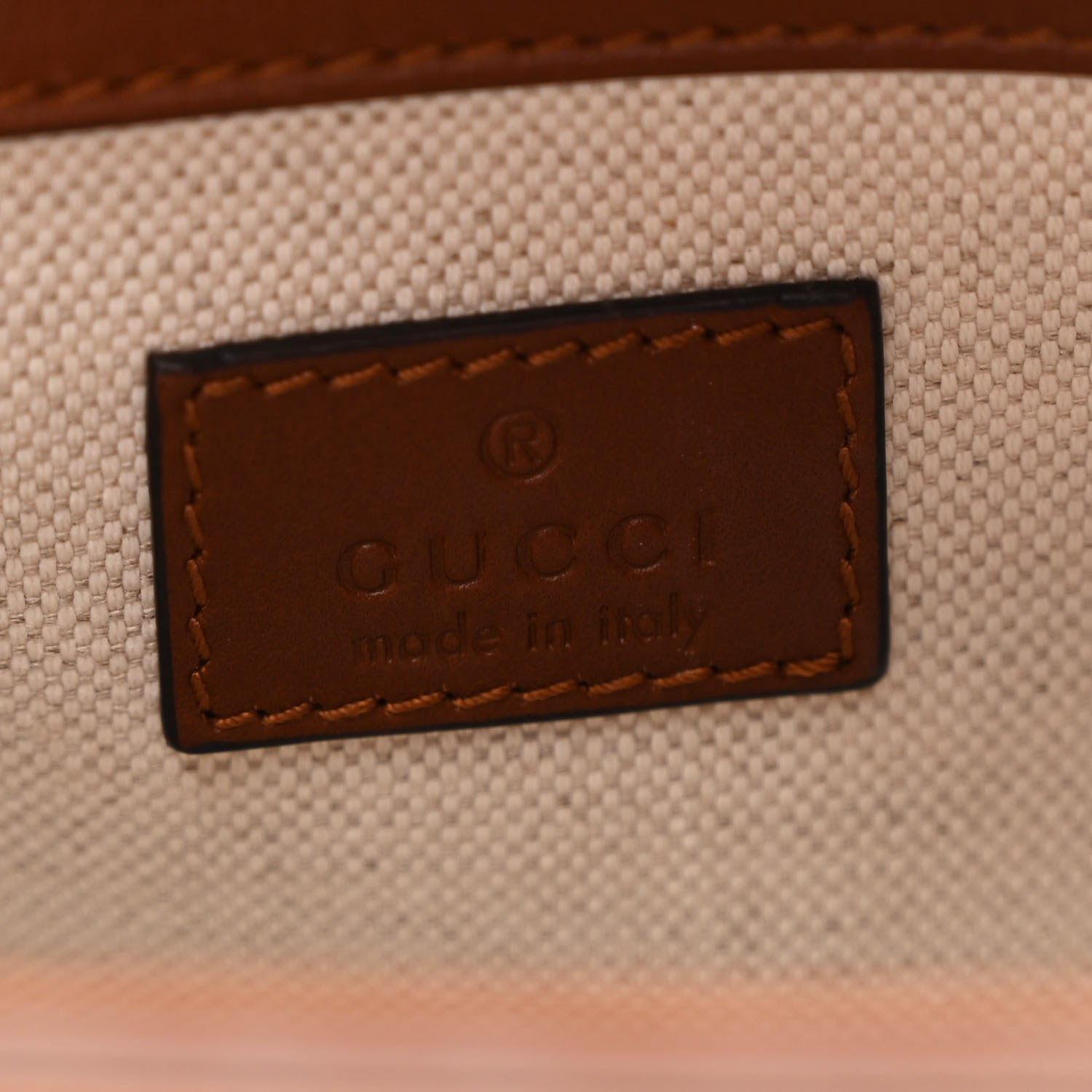 Gucci New Canvas Charisma Calfskin Crystal GG Monogram Mini Horsebit 1955 Shoulder Bag Camel Ebony