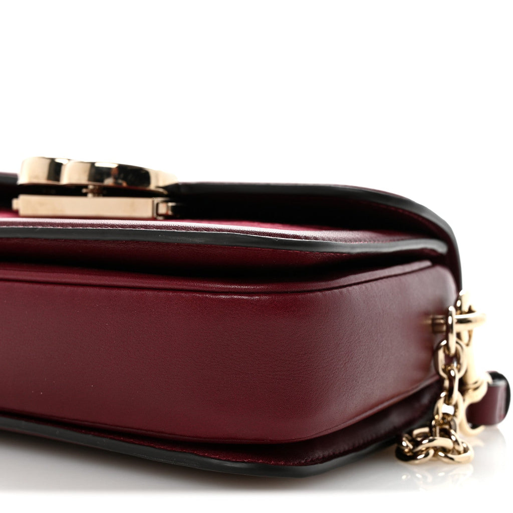 Gucci Crepe Wool Silk GG Monogram Go Small Shoulder Bag Rosso Ancora
