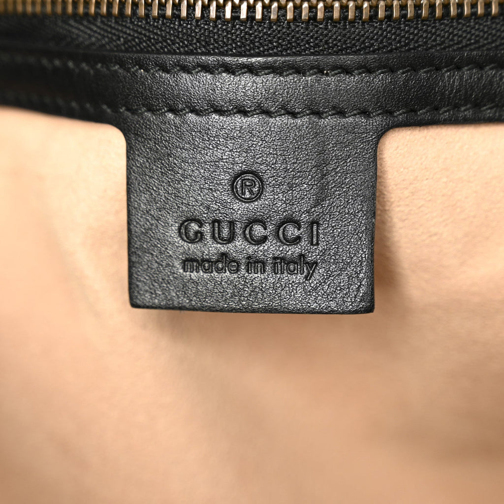 Gucci Calfskin Matelasse Medium GG Marmont Shoulder Bag Black