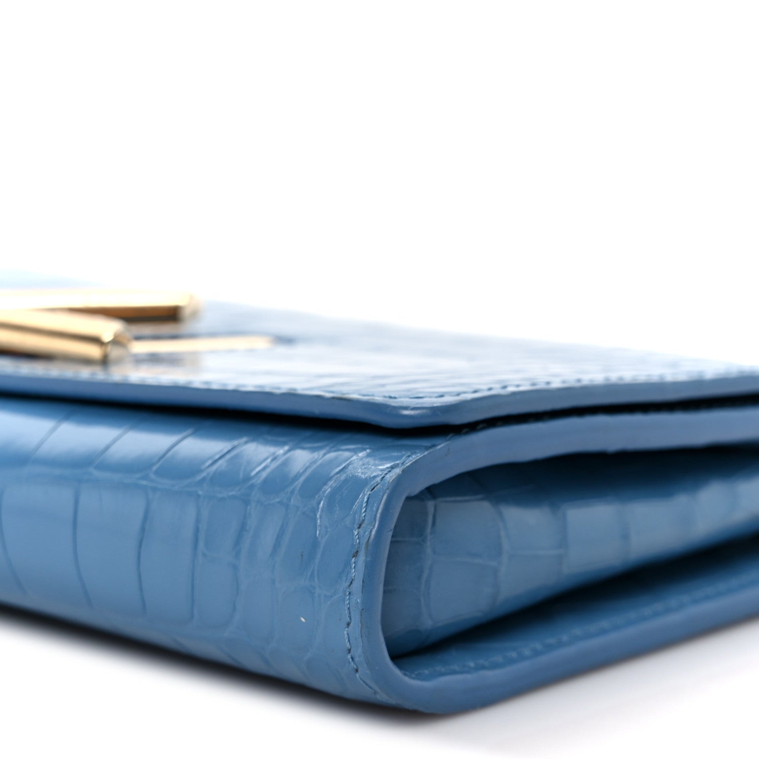 Louis Vuitton Crocodile Twist Chain Wallet Bleuet