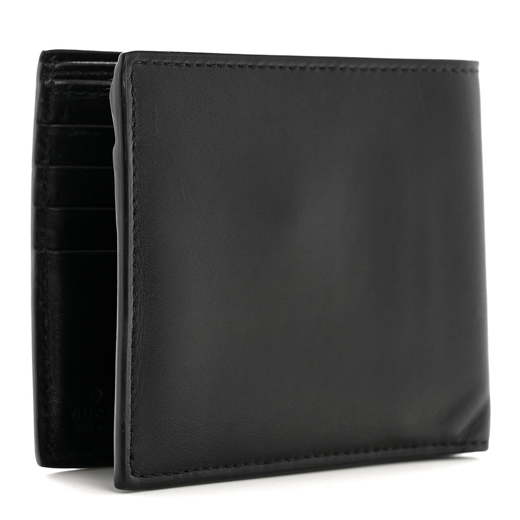 Gucci Plutone Calfskin Logo Bi-Fold Wallet Black