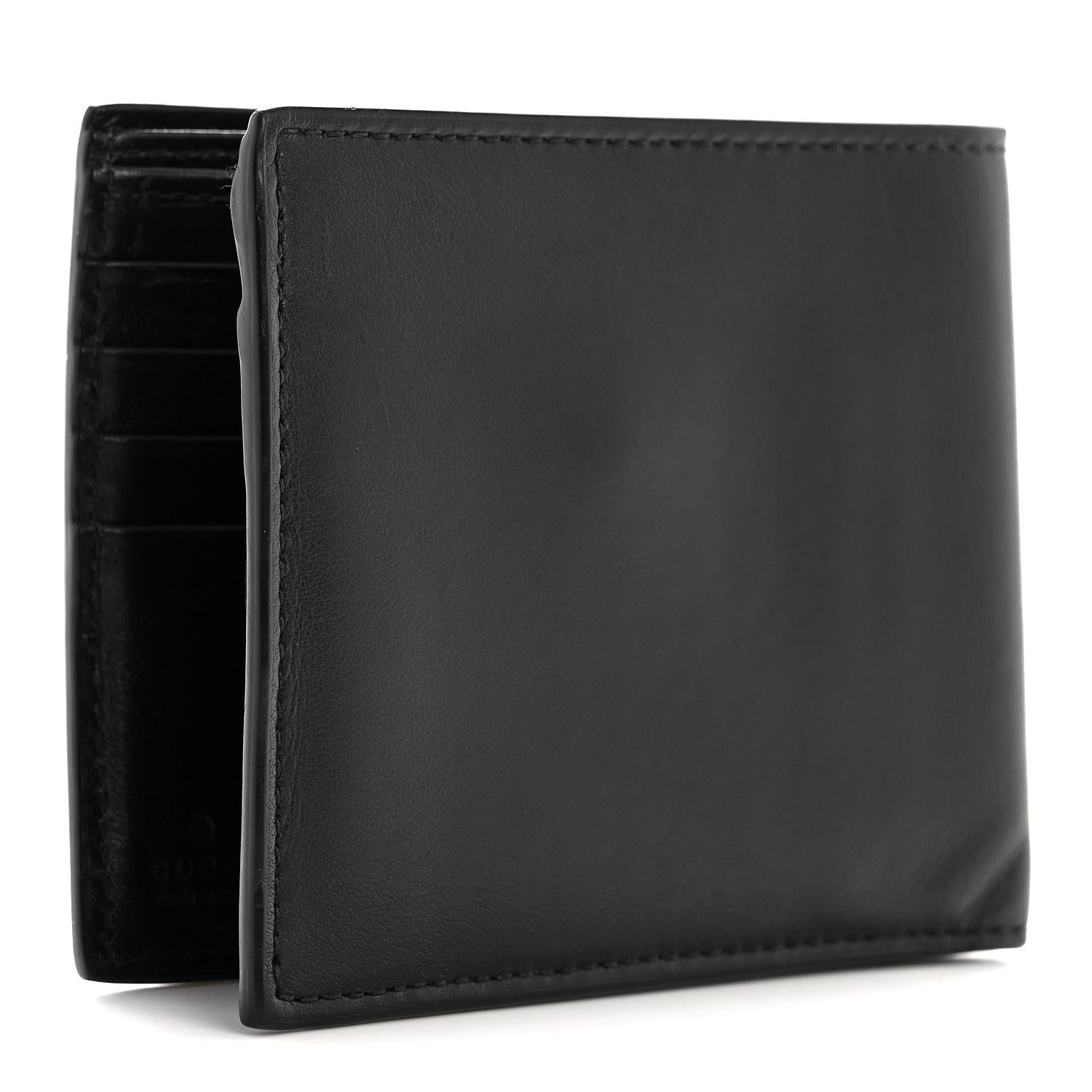 Gucci Plutone Calfskin Logo Bi-Fold Wallet Black