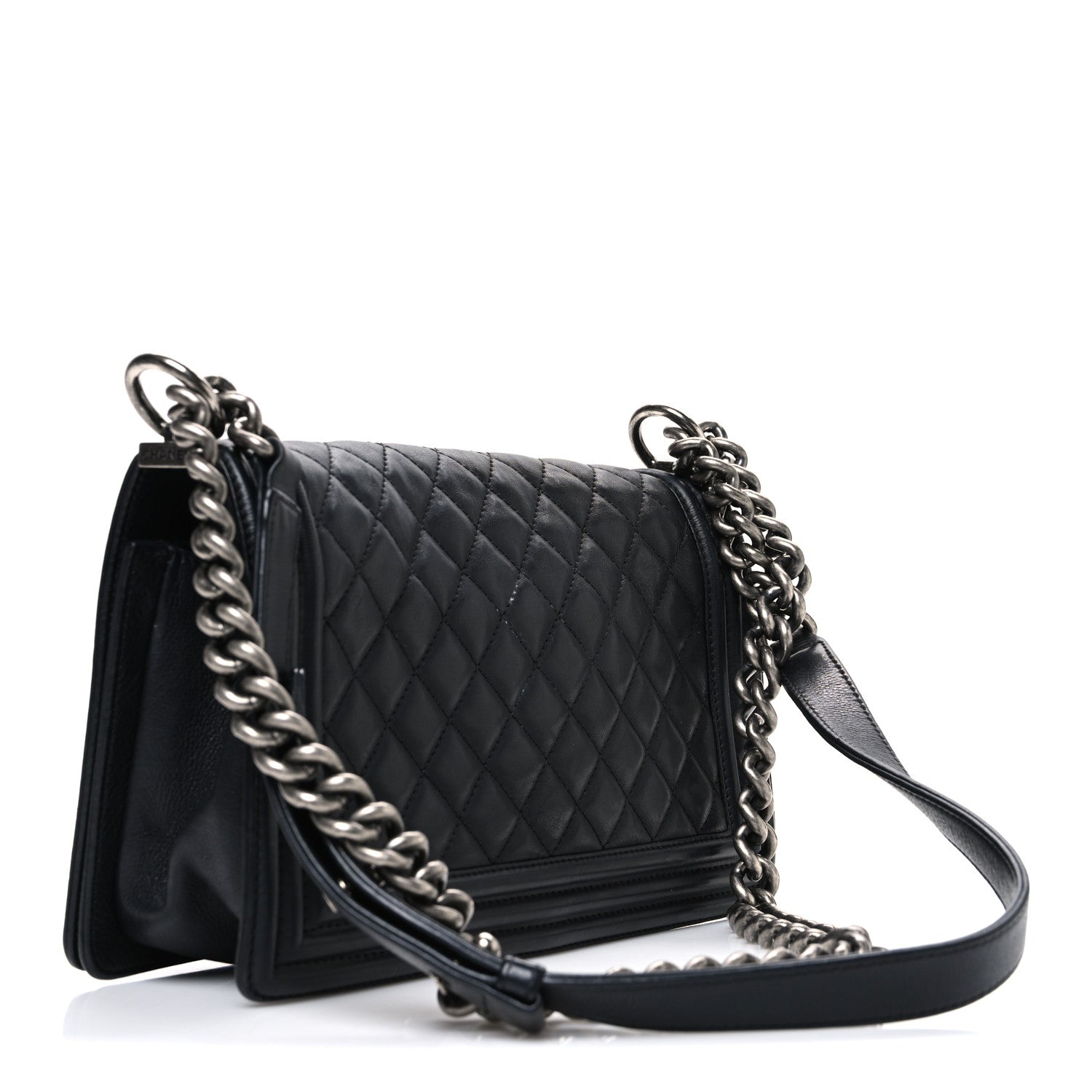 Chanel Lambskin Quilted Medium Boy Flap Black