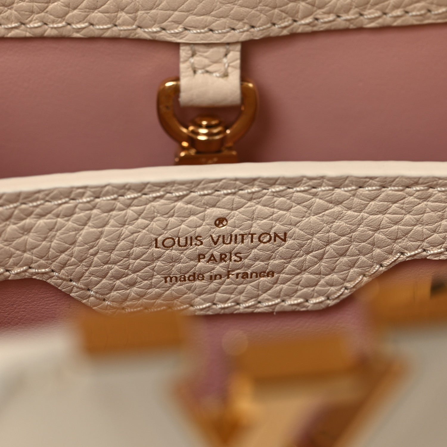 Louis Vuitton Taurillon Gelato Capucines BB Tonal Vanilla Beige