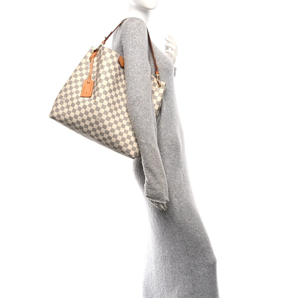 Louis Vuitton Damier Azur Graceful MM Rose Ballerine
