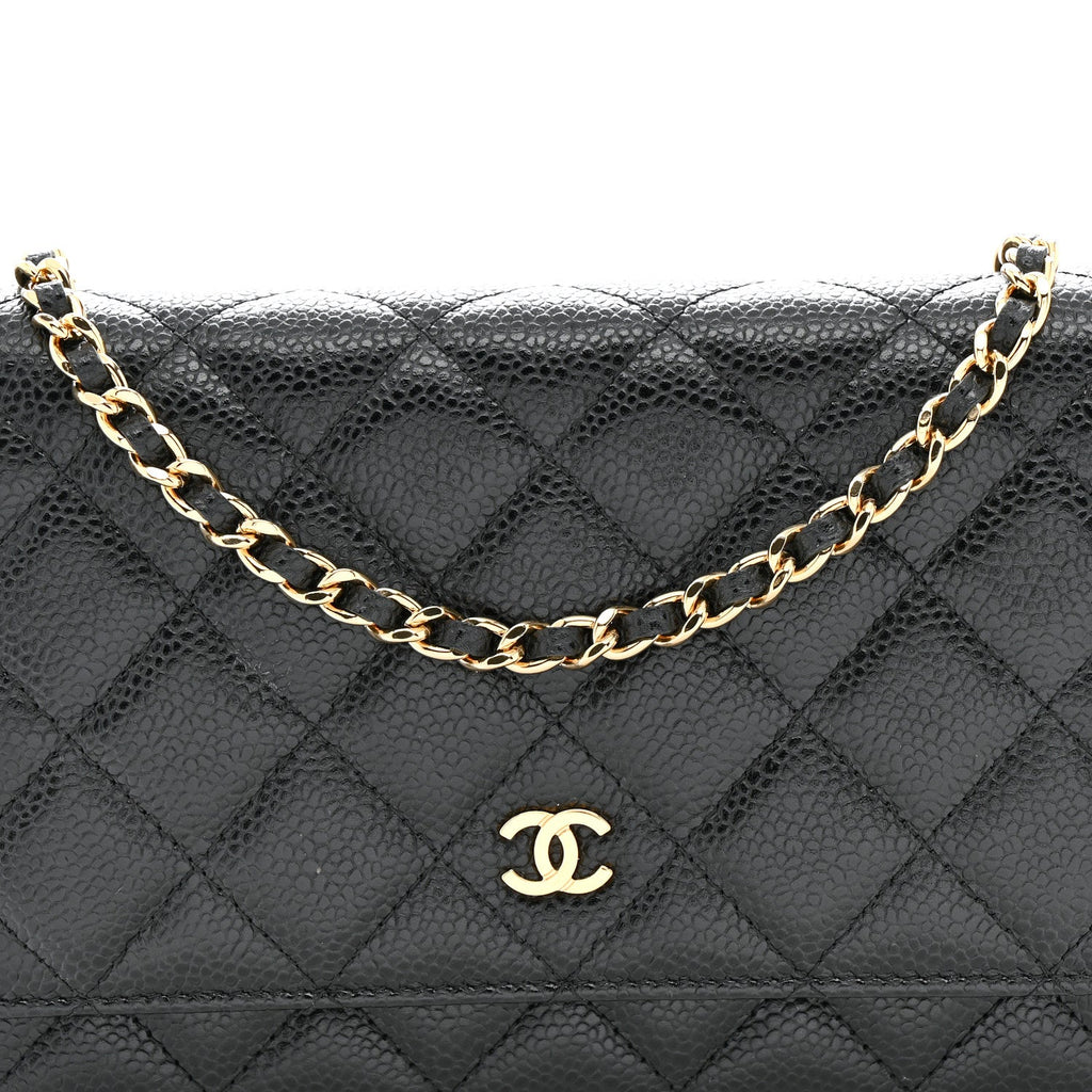 Chanel Caviar Quilted Wallet on Chain WOC Black