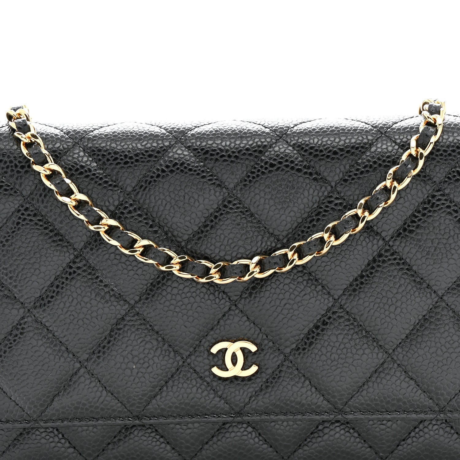 Chanel Caviar Quilted Wallet on Chain WOC Black