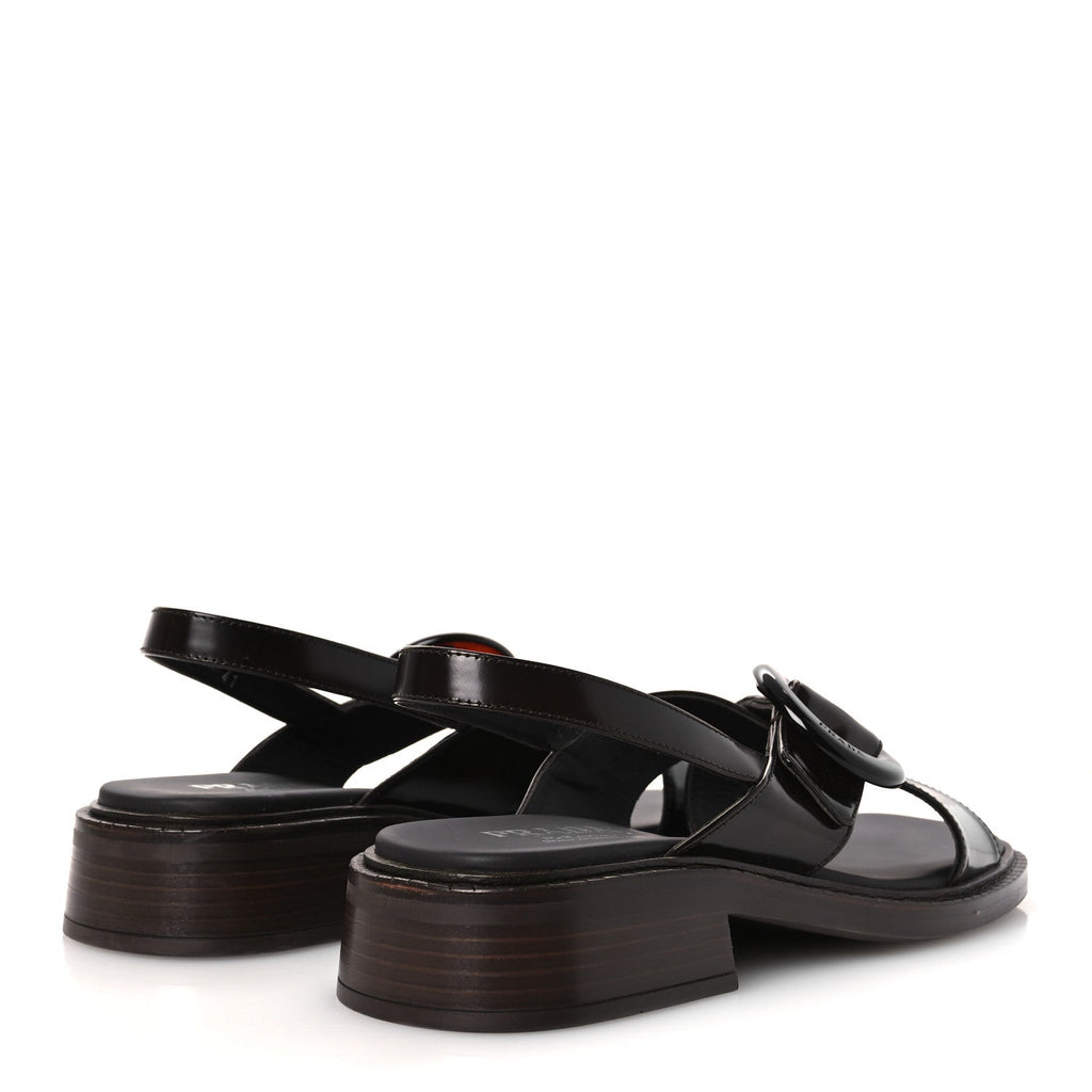 Prada Spazzolato Fume Re-Edition 1996 Buckle Sandals 41 Bruciato