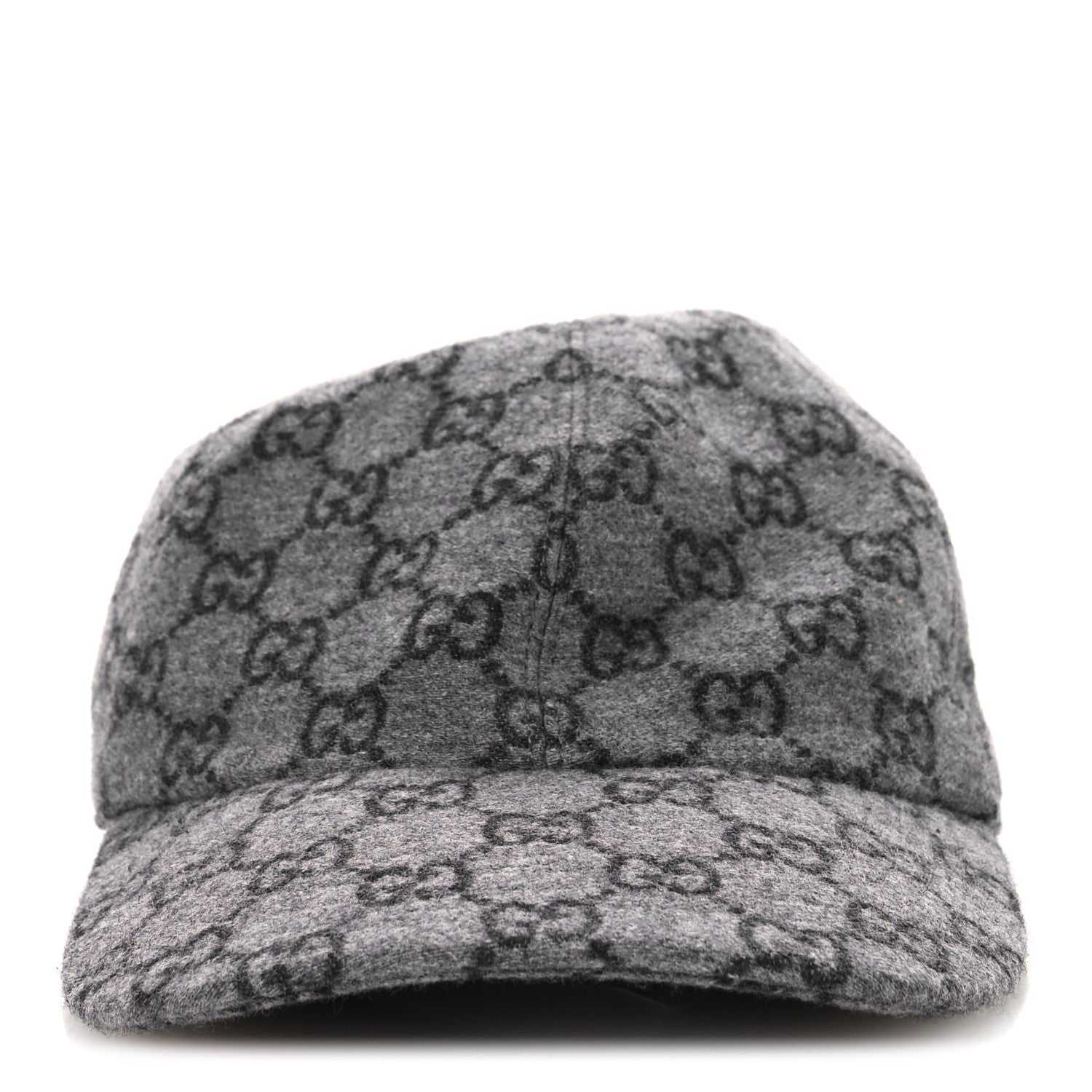 Gucci Covered Wool GG Monogram Baseball Hat L Grey Dark Grey Black
