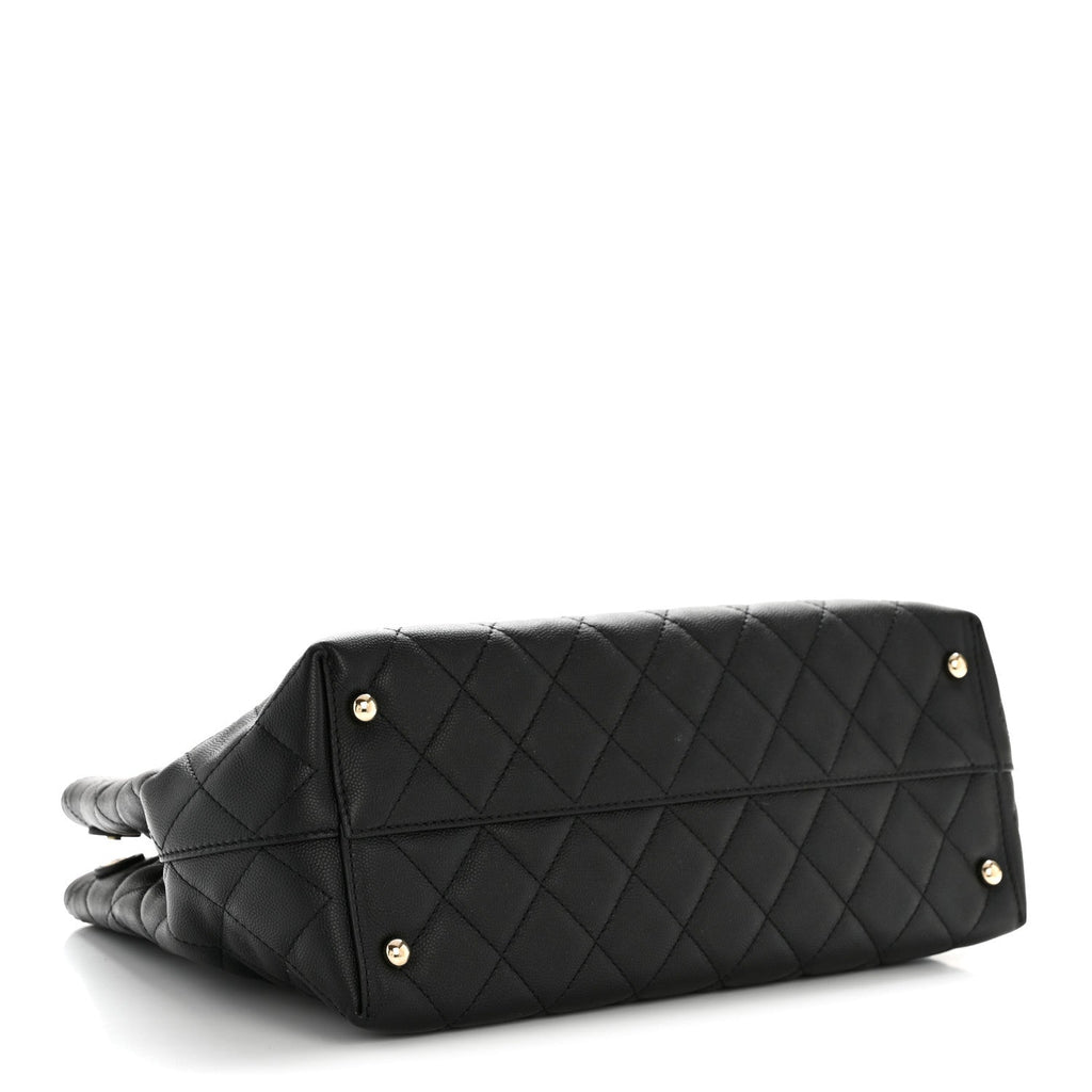 Chanel Caviar Quilted Small Shopping Tote  Black