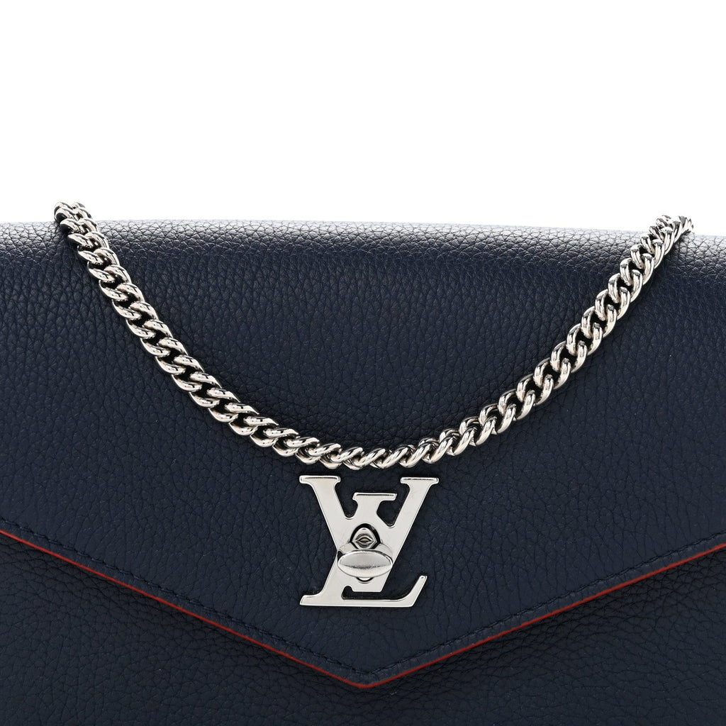 Louis Vuitton Soft Calfskin My Lockme Chain Pochette Marine Rouge
