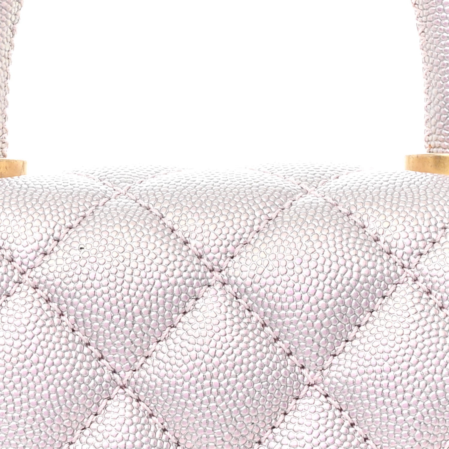 Chanel Metallic Caviar Quilted Extra Mini Coco Handle Flap Light Pink