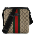 Gucci GG Supreme Monogram Web Messenger Bag Black