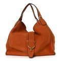 Gucci Nubuck Medium Soft Stirrup Shoulder Bag Orange