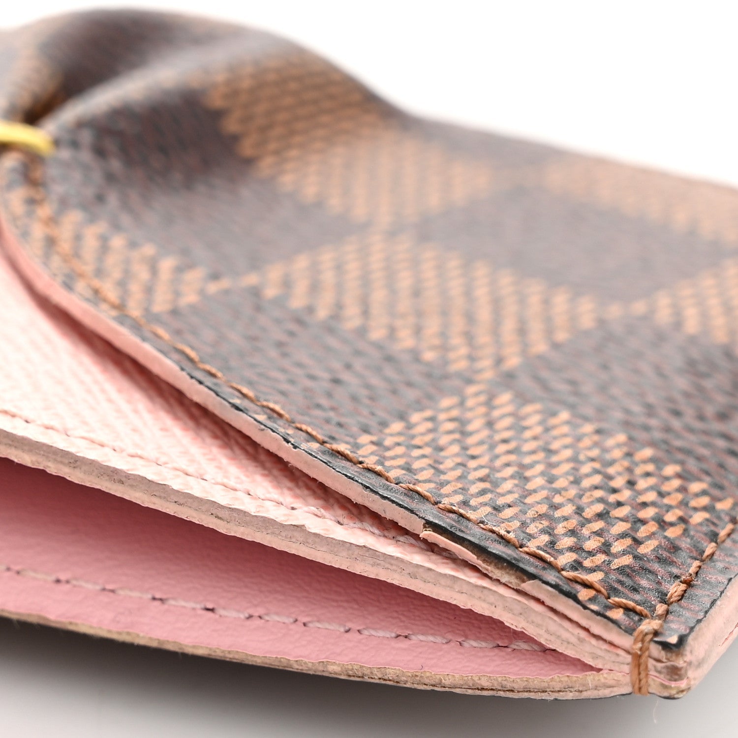 Louis Vuitton Damier Ebene Caissa Card Holder Rose Ballerine